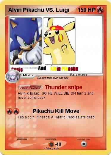 Pokemon Alvin Pikachu VS. Luigi