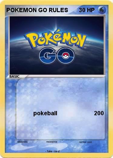 Pokemon POKEMON GO RULES