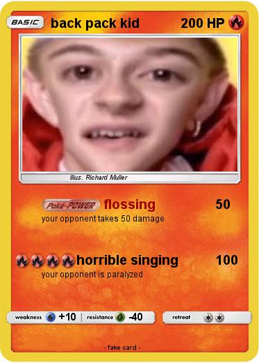 Pokemon back pack kid