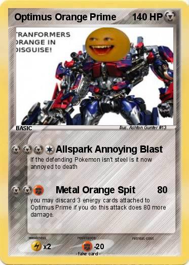 Pokemon Optimus Orange Prime