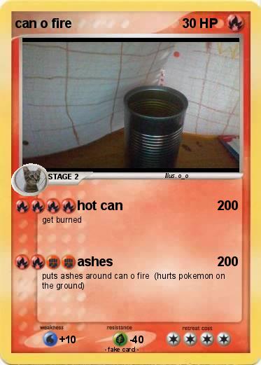 Pokemon can o fire