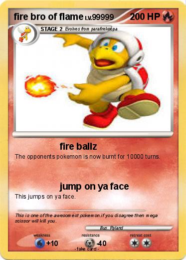 Pokemon fire bro of flame