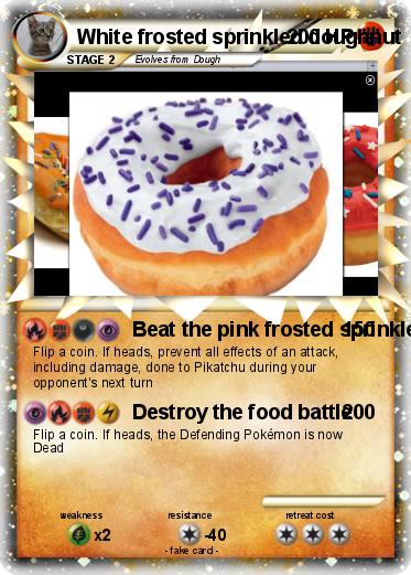 Pokemon White frosted sprinkled doughnut