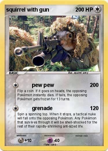 Pokemon squirrel with gun