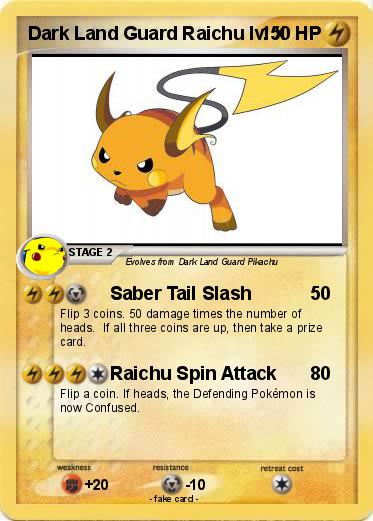 Pokemon Dark Land Guard Raichu lv. X