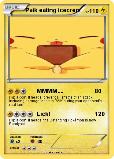 Pokemon Paik eating icecrem