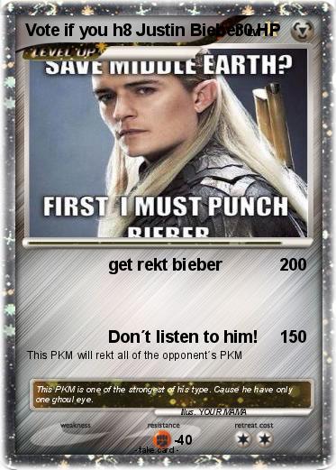 Pokemon Vote if you h8 Justin Bieber