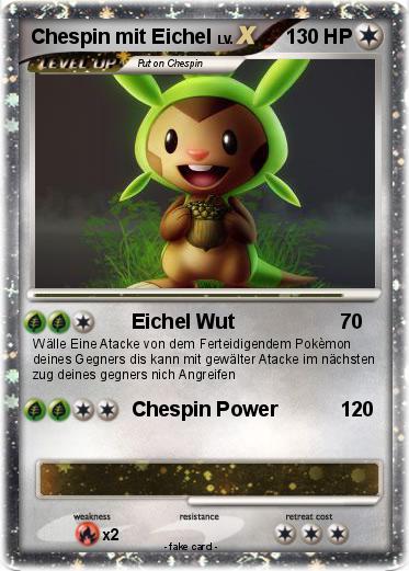 Pokemon Chespin mit Eichel