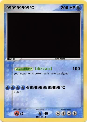 Pokemon -999999999°C