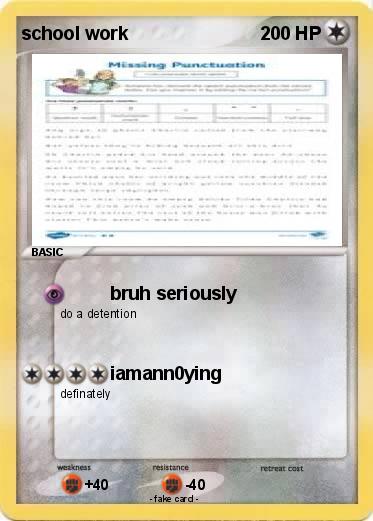Pokemon school work