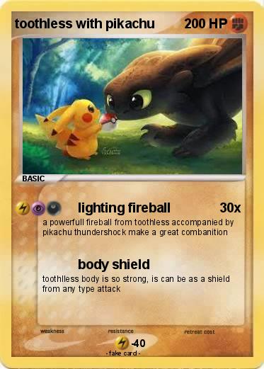 Pokemon toothless with pikachu