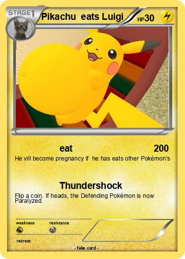 Pokemon Pikachu  eats Luigi