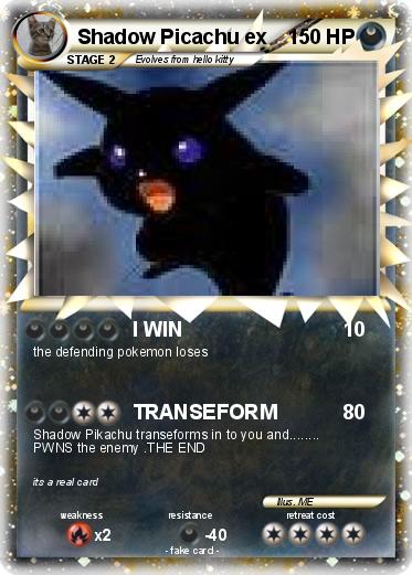 Pokemon Shadow Picachu ex