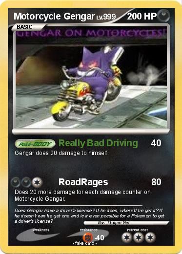 Pokemon Motorcycle Gengar