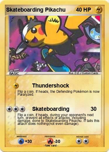 Pokemon Skateboarding Pikachu