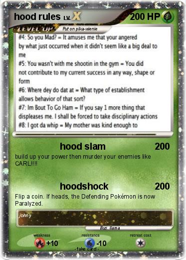 Pokemon hood rules