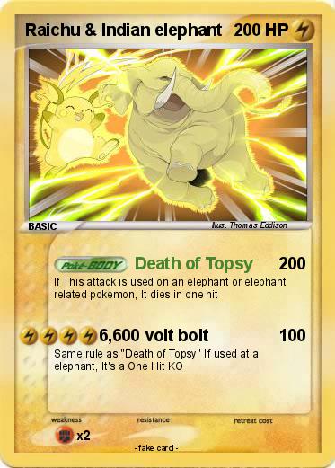 Pokemon Raichu & Indian elephant