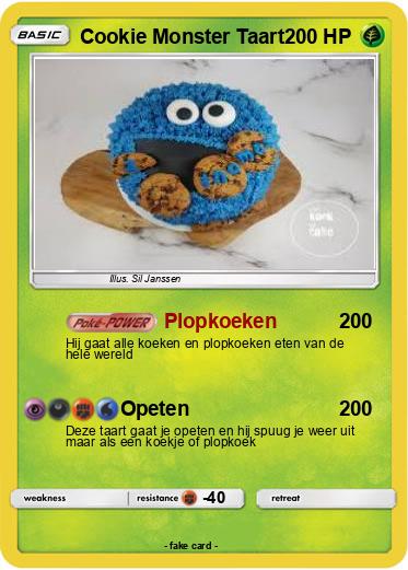 Pokemon Cookie Monster Taart