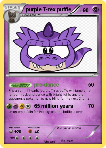 Pokemon purple T-rex puffle