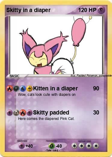 Pokemon Skitty in a diaper
