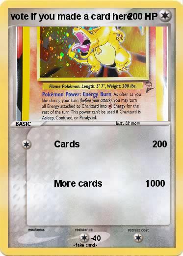 Pokemon vote if you made a card here