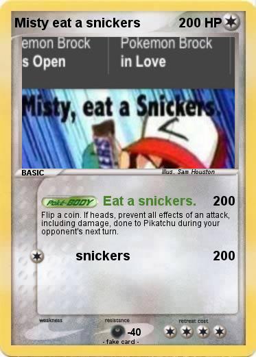 Pokemon Misty eat a snickers