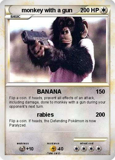 Pokemon monkey with a gun