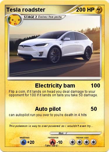 Pokemon Tesla roadster