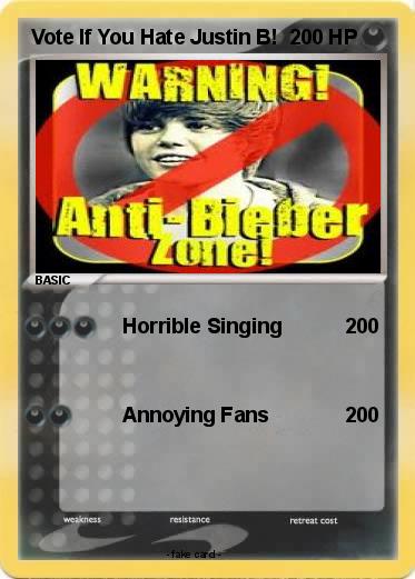 Pokemon Vote If You Hate Justin B!