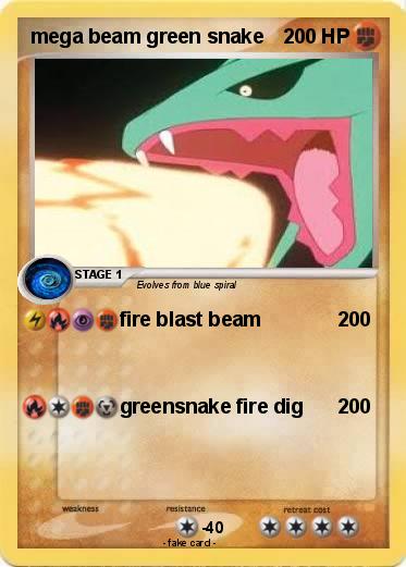 Pokemon mega beam green snake