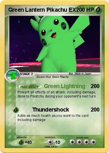 Pokemon Green Lantern Pikachu EX