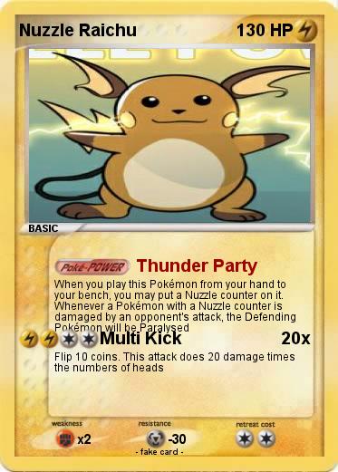 Pokemon Nuzzle Raichu