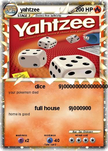 Pokemon yahtzee