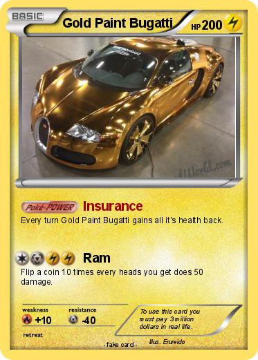 Pokemon Gold Paint Bugatti
