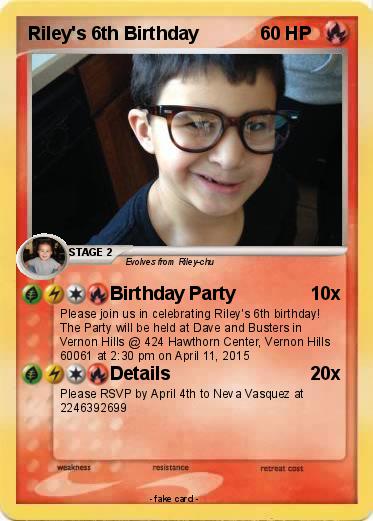 Pokemon Riley's 6th Birthday