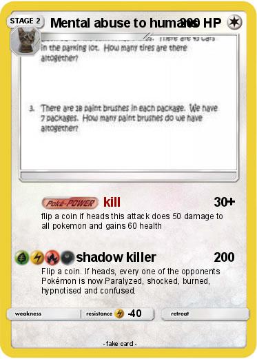 Pokemon Mental abuse to humans