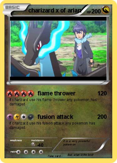 Pokemon charizard x of arian