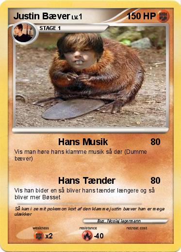 Pokemon Justin Bæver