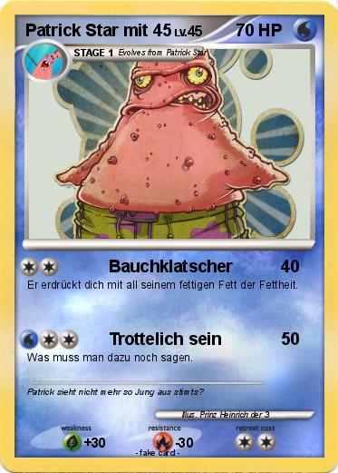 Pokemon Patrick Star mit 45