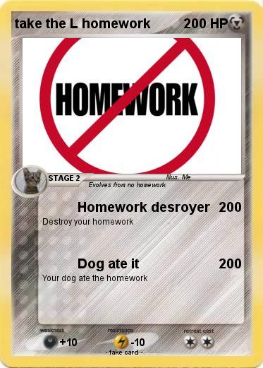 Pokemon take the L homework