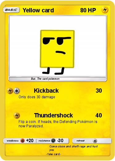 Pokemon Yellow card