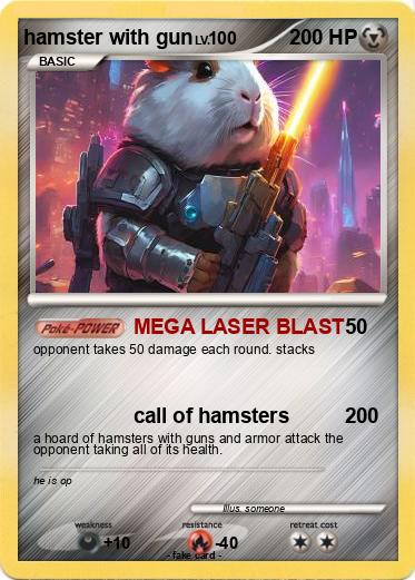 Pokemon hamster with gun