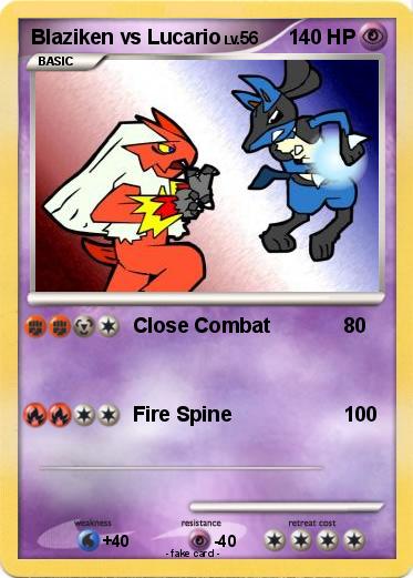 Pokemon Blaziken vs Lucario