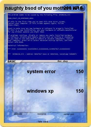 Pokemon naughty bsod of you mothers W10