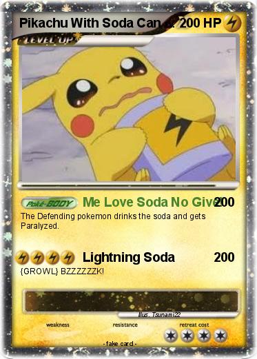 Pokemon Pikachu With Soda Can