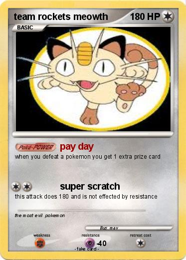 Pokemon team rockets meowth