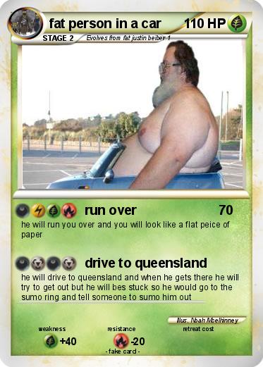 Pokemon fat person in a car
