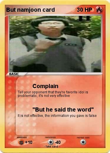 Pokemon But namjoon card