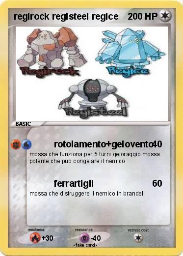 Pokemon regirock registeel regice