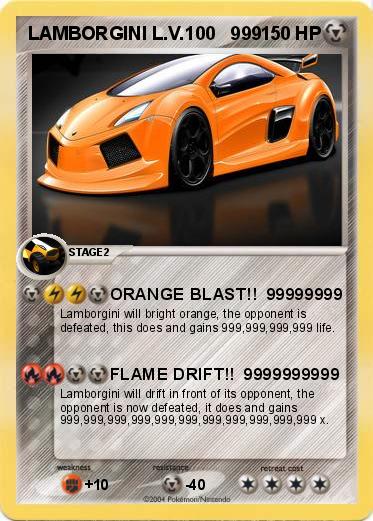 Pokemon LAMBORGINI L.V.100   999